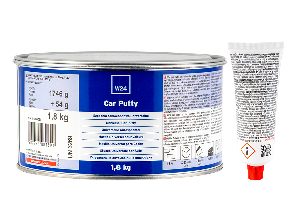 W24 Car Putty - W24 Car Putty - Szpachla samochodowa uniwersalna| z utwardzaczem | 1,80kg