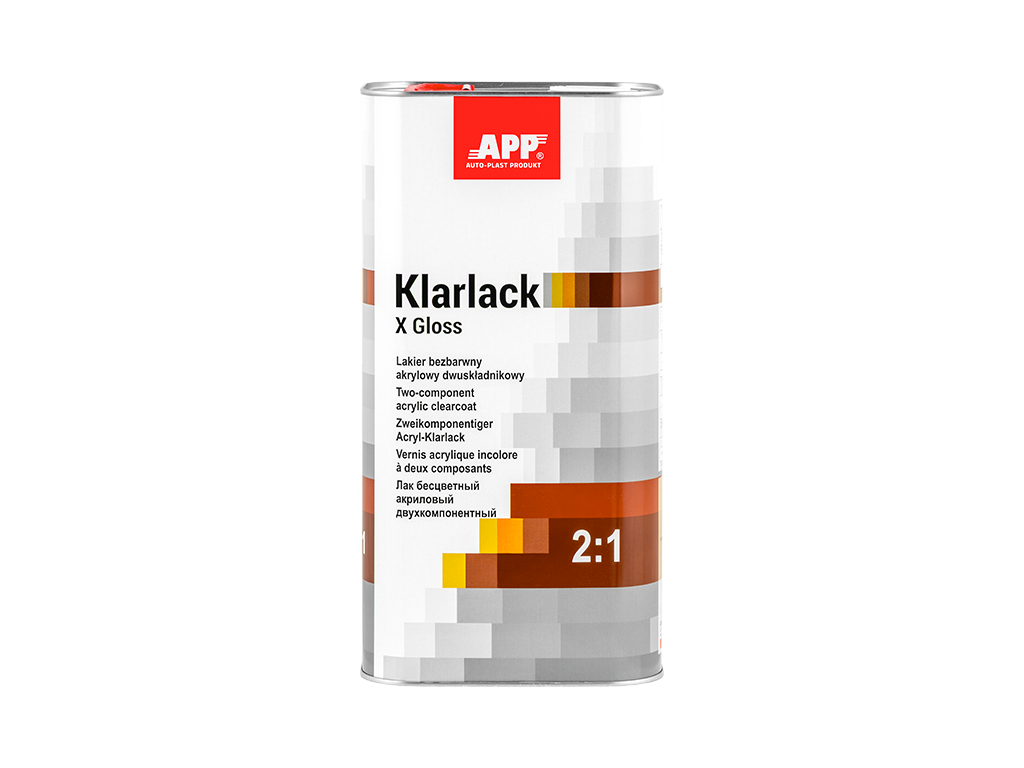 APP Klarlack X Gloss 2:1 - Lakier bezbarwny akrylowy dwuskładnikowy | bezbarwny | 5,0L