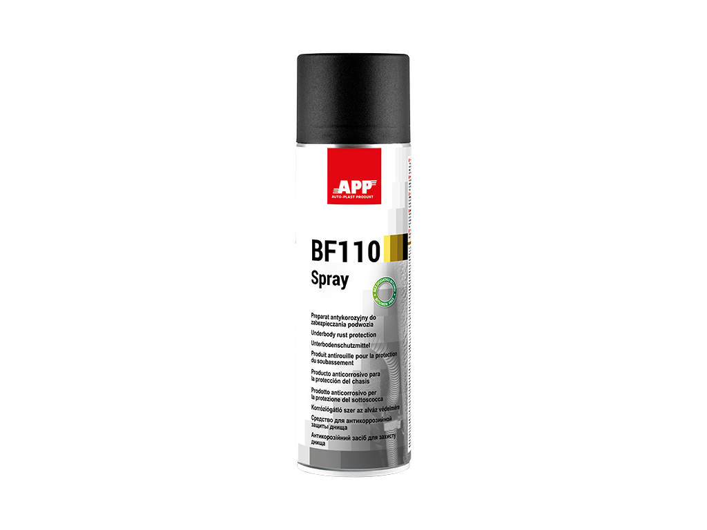 APP BF110 Spray - Preparat antykorozyjny do zabezpieczania podwozia | czarny | 0,50l
