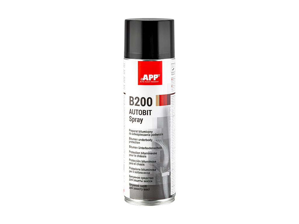 Preparat bitumiczny w sprayu do zabezpieczania podwozia APP B200 Autobit | czarny | 500ml