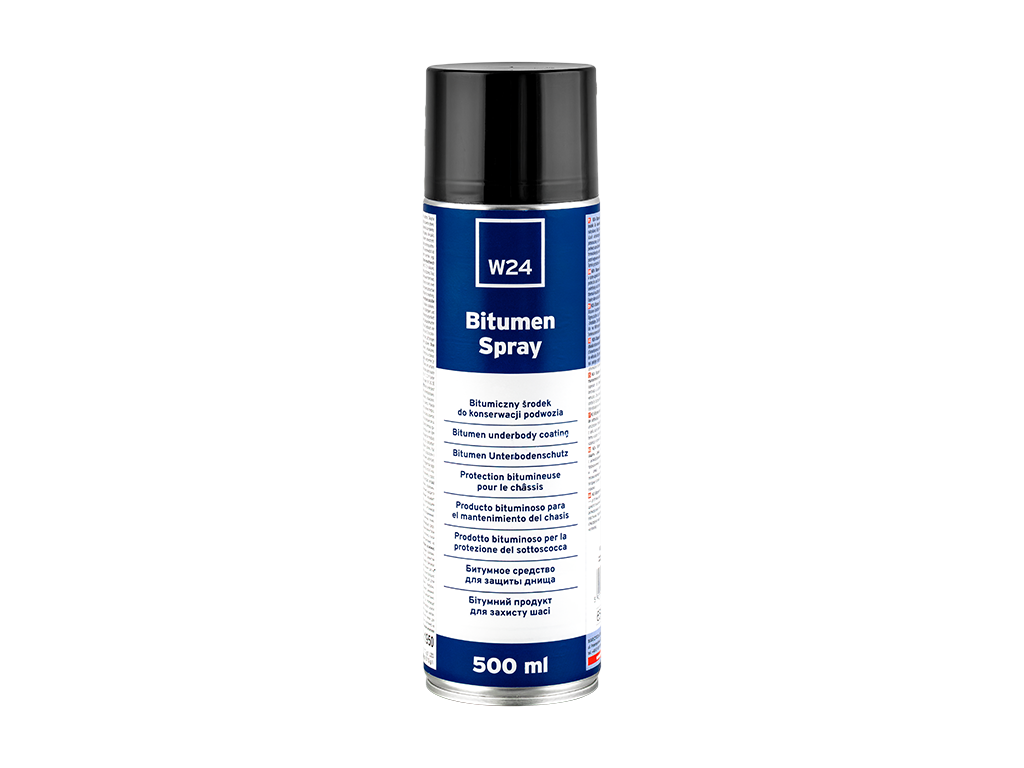 W24 Bitumen Spray 500 ml - W24 Bitumen Spray | Bitumiczny środek do konserwacji podwozia | Czarny | 500 ml