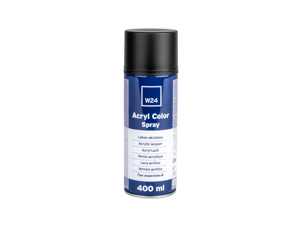 W24 Acryl Color Spray - Lakier akrylowy | czarny matowy | 400ml