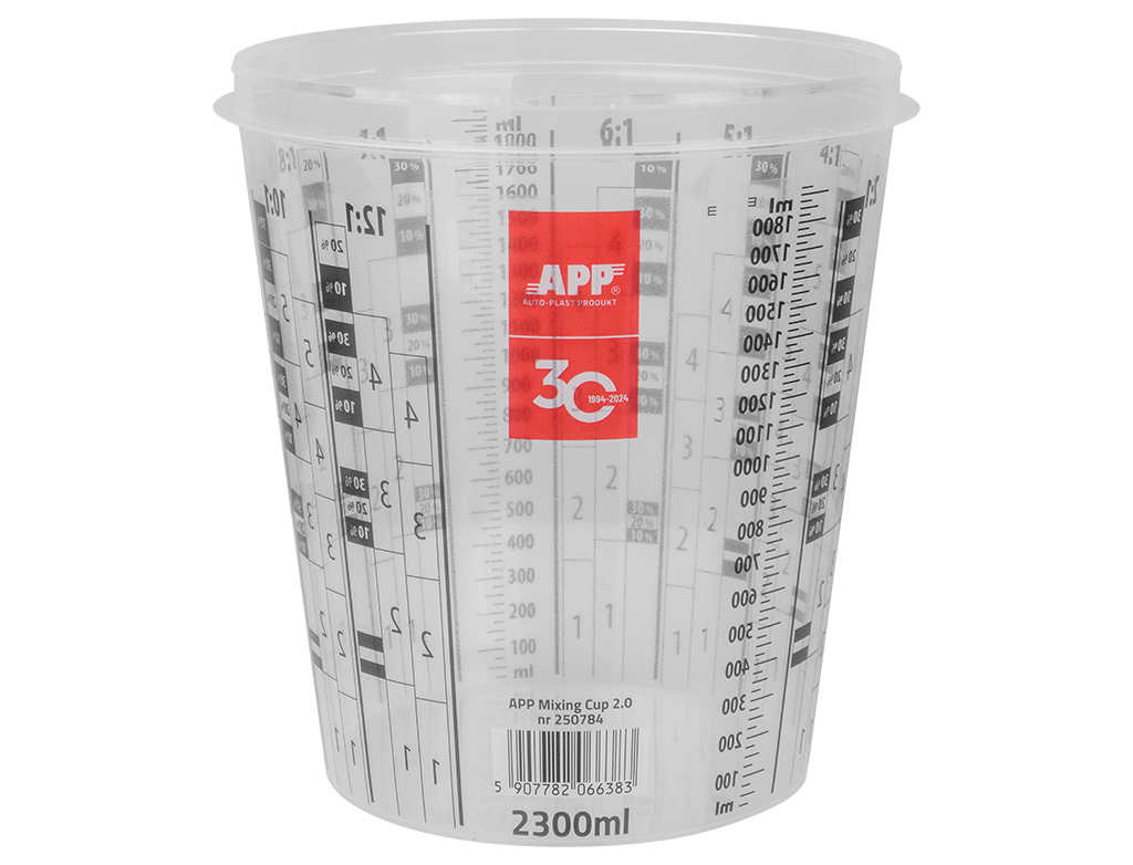 APP Mixing Cup 2.0 - Kubek do mieszania farb i lakierów | transparentny |  2300/1900ml | (op.20szt)