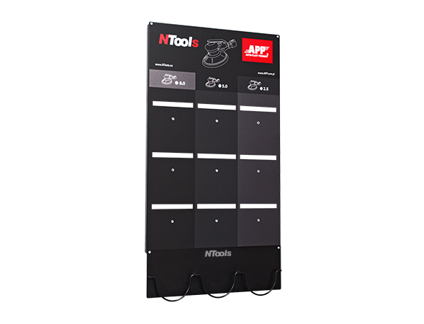 NTools KS TAB - Tablica do krążków ściernych z uchwytem do mocowania 3 szlifierek max d150 | 570 x 1060 x 18mm