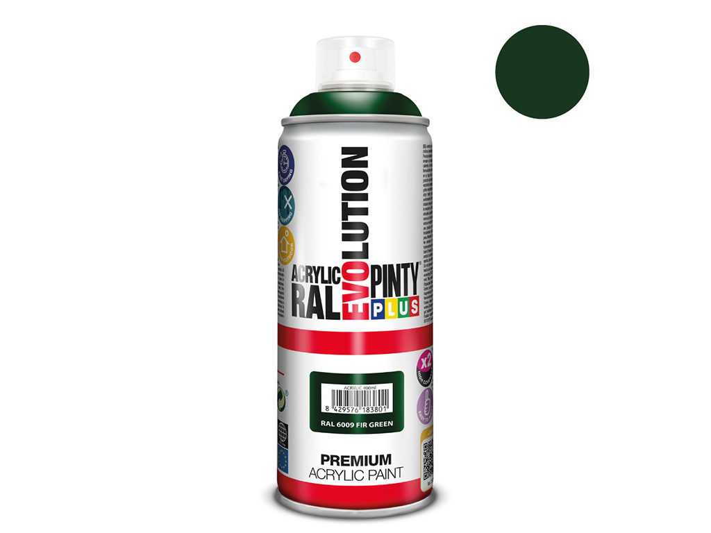 Pintyplus Evolution ACRYLIC - Spray paint 400 ml | 400ml | RAL 6009 Fir Green