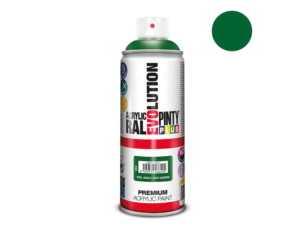 Lakier akrylowy w sprayu Pintyplus Evolution ACRYLIC | 400ml | RAL 6002 Leaf Green