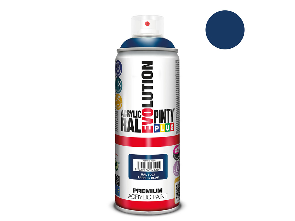 Lakier akrylowy w sprayu Pintyplus Evolution ACRYLIC | 400ml | RAL 5003 Saphire Blue