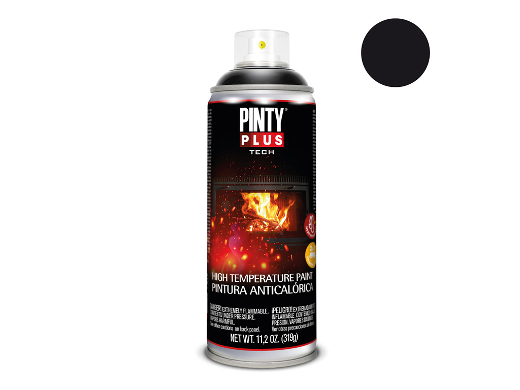 Farba w sprayu żaroodporna do 600°C Pintyplus Tech HIGH TEMP | 400ml | Czarny