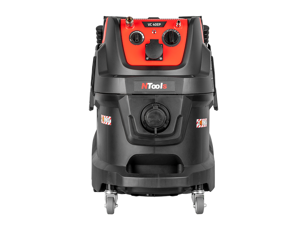 NTools VC 40EP - Odsysacz pyłów z automatem włączeniowym elektryczno-pneumatycznym | 1600W | wąż 2w1 5m | 40L