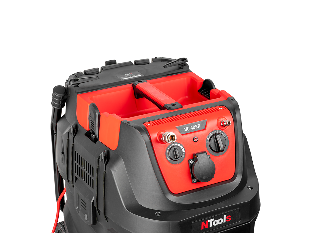 NTools VC 40EP - Odsysacz pyłów z automatem włączeniowym elektryczno-pneumatycznym | 1600W | wąż 2w1 5m | 40L