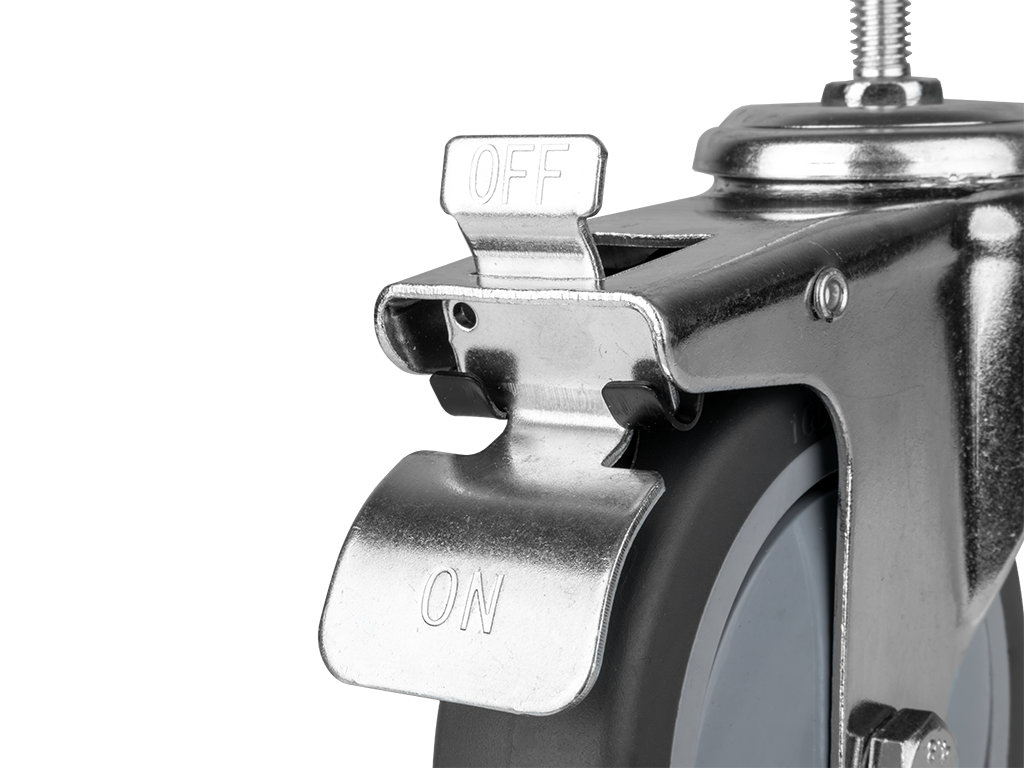 Koło transportowe obrotowe NTools TPR Caster B100 | z hamulcem | M8x40 | d100x27mm