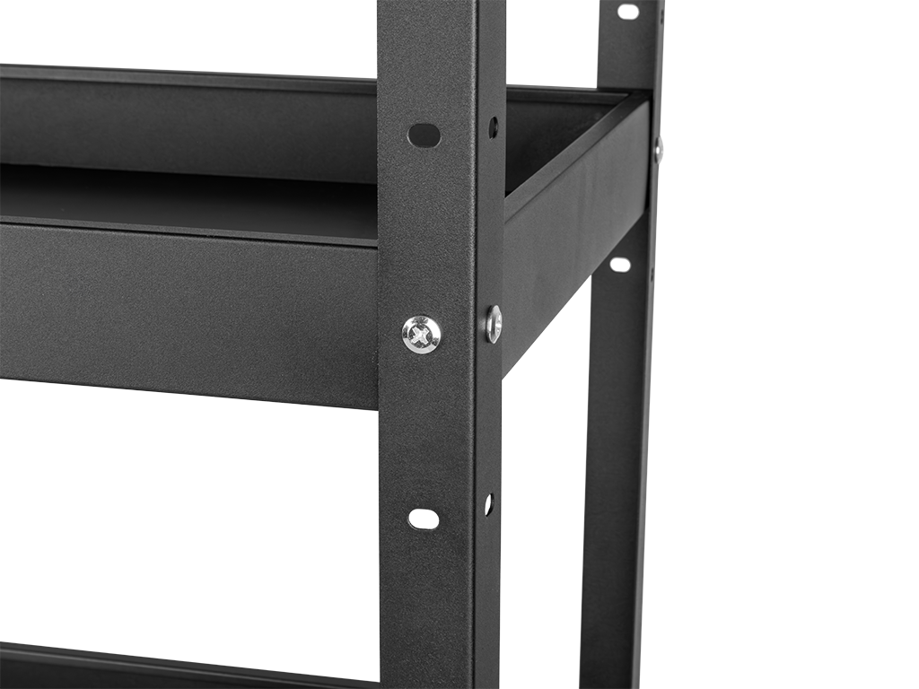 Mobilny wózek warsztatowy na narzędzia z trzema półkami W24 TWR | 660x350x740 mm | do 100 kg | czarny