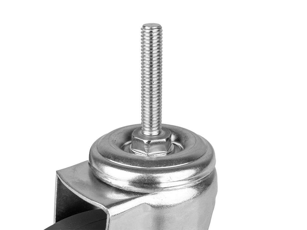 W24 Caster 100 - W24 Caster 100 - Koło transportowe obrotowe, stalowe | bez hamulca | gumowane | M8x40 | d100x27mm