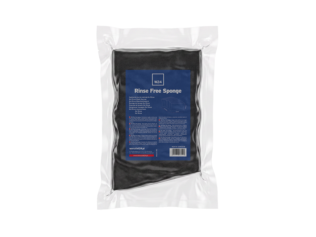 Gąbka No Rinse do mycia bez spłukiwania W24 Rinse Free Sponge | 210 mm x 120 mm x 75 mm
