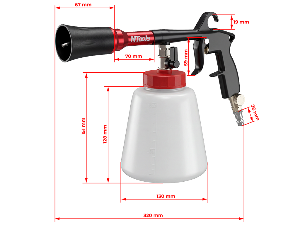 NTools Cyclone Fusion - Pneumatyczny pistolet czyszczący z podajnikiem 