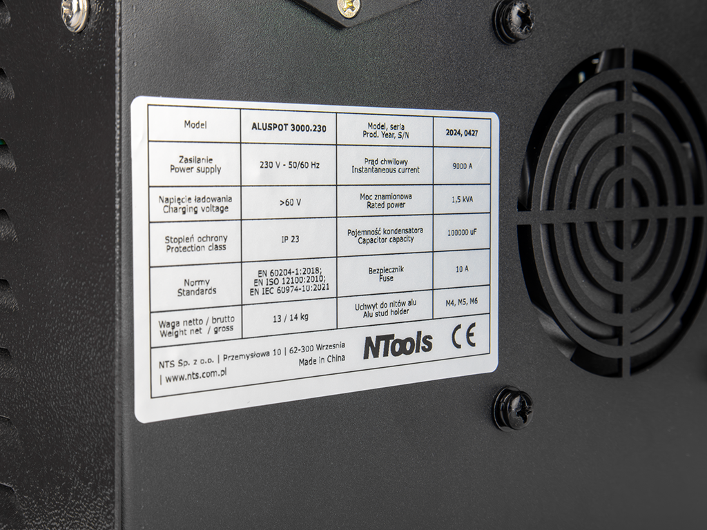NTools ALUSPOT 3000.230 - NTools ALUSPOT 3000.230 - Spoter do karoserii aluminiowych 230V elektroniczny z akcesoriami