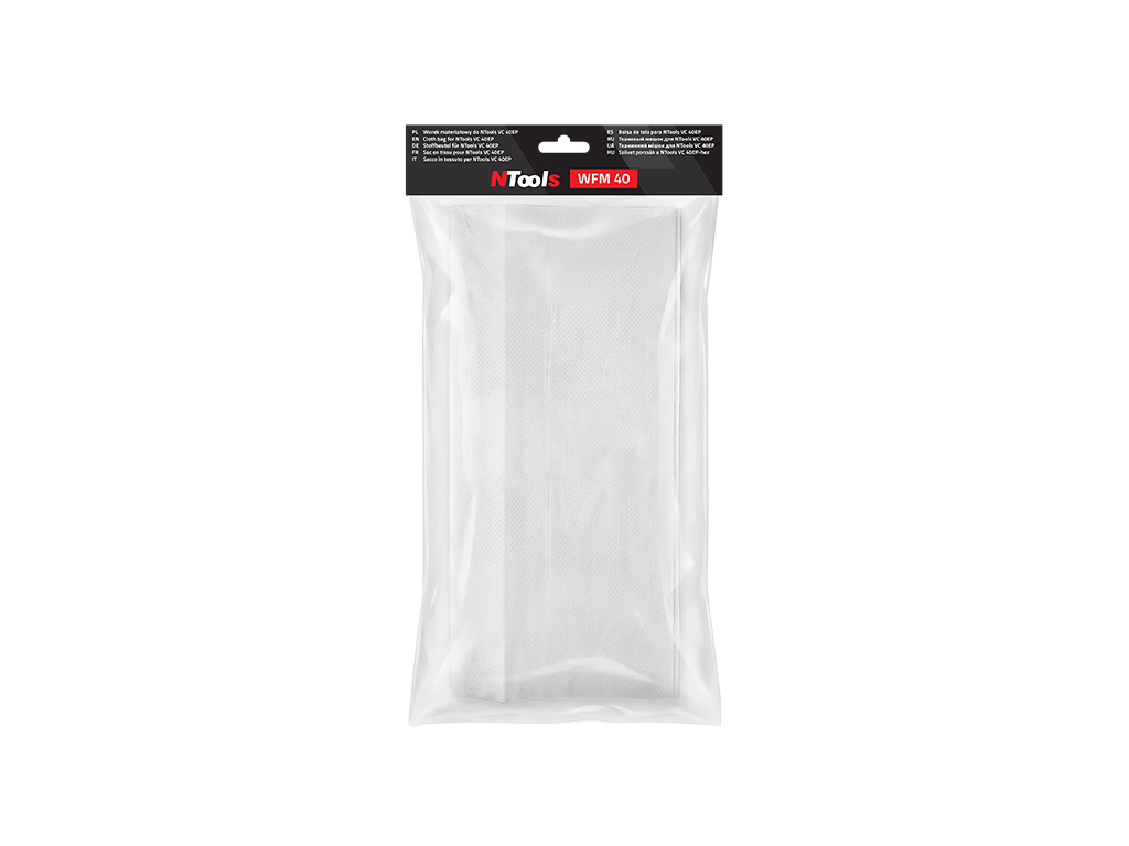 NTools WFM 40 - Worek materiałowy na pył do odsysaczy NTools VC 40EP | Class M | Baiły | 40L