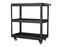 Mobilny wózek warsztatowy na narzędzia z trzema półkami W24 TWR | 660x350x740 mm | do 100 kg | czarny