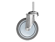 W24 Caster 100 - W24 Caster 100 - Koło transportowe obrotowe, stalowe | bez hamulca | gumowane | M8x40 | d100x27mm