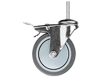 W24 Caster B100 - W24 Caster B100 - Koło transportowe obrotowe, stalowe | z hamulcem | gumowane| M8x40 | d100x27mm