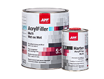 APP AcrylFiller Multi Wet on Wet 5:1 + Harter Two-component non sanding filler wet on wet + Hardener