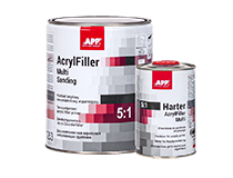 APP AcrylFiller Multi Wet on Wet 5:1 + Harter Two-component non sanding filler wet on wet + Hardener