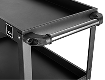 Mobilny wózek warsztatowy na narzędzia z trzema półkami W24 TWR | 660x350x740 mm | do 100 kg | czarny