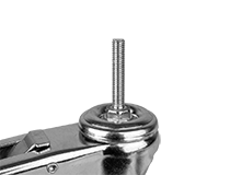 W24 Caster B100 - W24 Caster B100 - Koło transportowe obrotowe, stalowe | z hamulcem | gumowane| M8x40 | d100x27mm