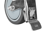 W24 Caster B100 - W24 Caster B100 - Koło transportowe obrotowe, stalowe | z hamulcem | gumowane| M8x40 | d100x27mm