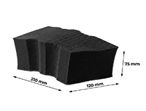 Gąbka No Rinse do mycia bez spłukiwania W24 Rinse Free Sponge | 210 mm x 120 mm x 75 mm