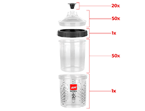 APP FPS X Fast Preparation System Ensemble de gobelets souples + gobelet rigide avec balance