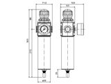 APP E34 Cabin air filter regulator and pressure gauge